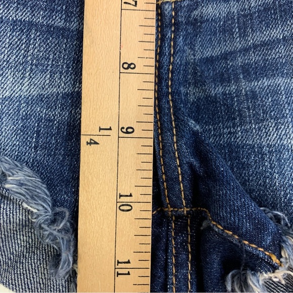 Abercrombie & Fitch Blue Jean Shorts Women's Size 28/6 Cutoff High Rise Distress - Picture 4 of 10